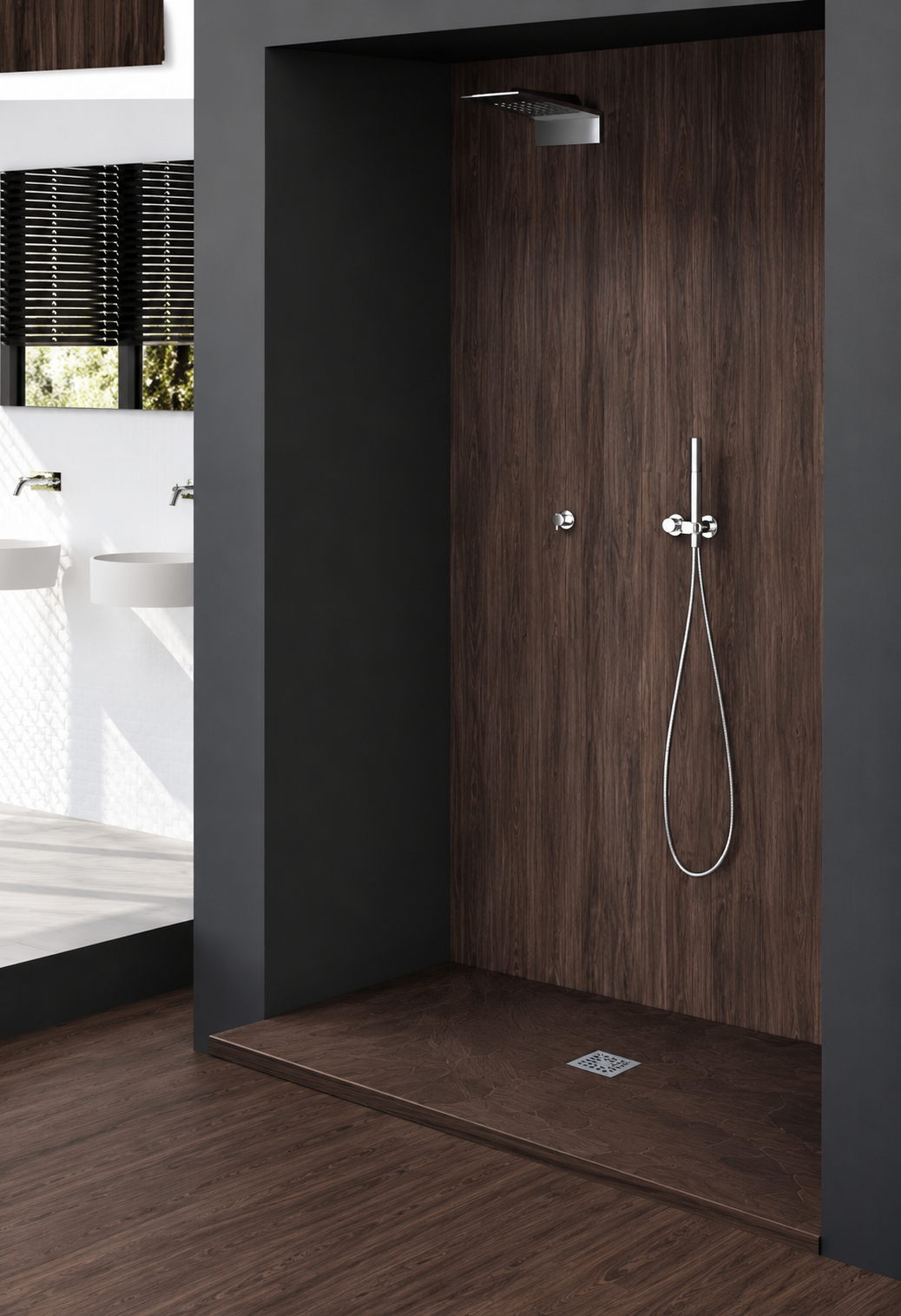 Panel a medida instalado en baño